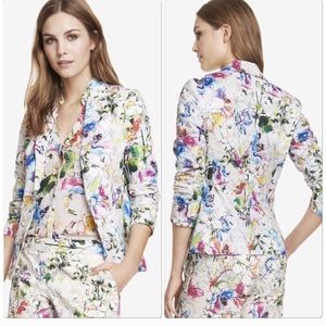 Express Watercolor Floral Blazer Suit Jacket